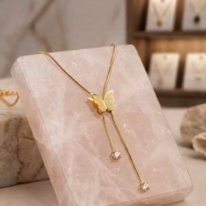 Butterfly Elegant 18k Gold-Plated Slider Necklace