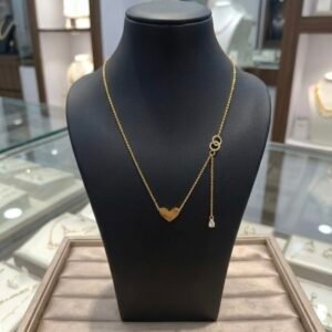 Heart Slider Necklace for Women | Adjustable Chain with Crystal Drop