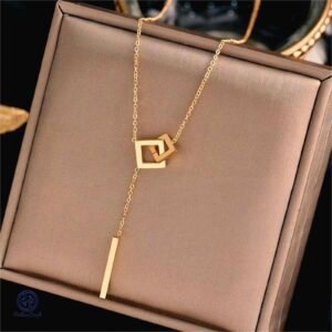 Premium Gold Two Squar-shaped Necklace