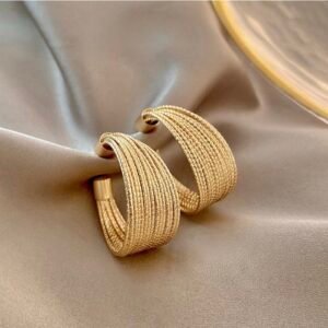Luxury Textured Wide Hoop Earrings