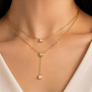 Classic Solitaire Layered Necklace