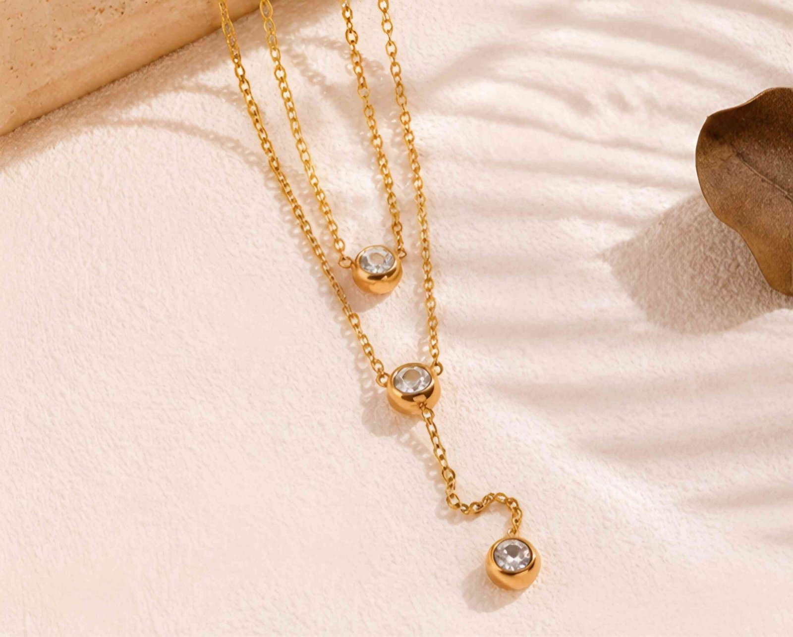 Classic Solitaire Layered Necklace - Image 3