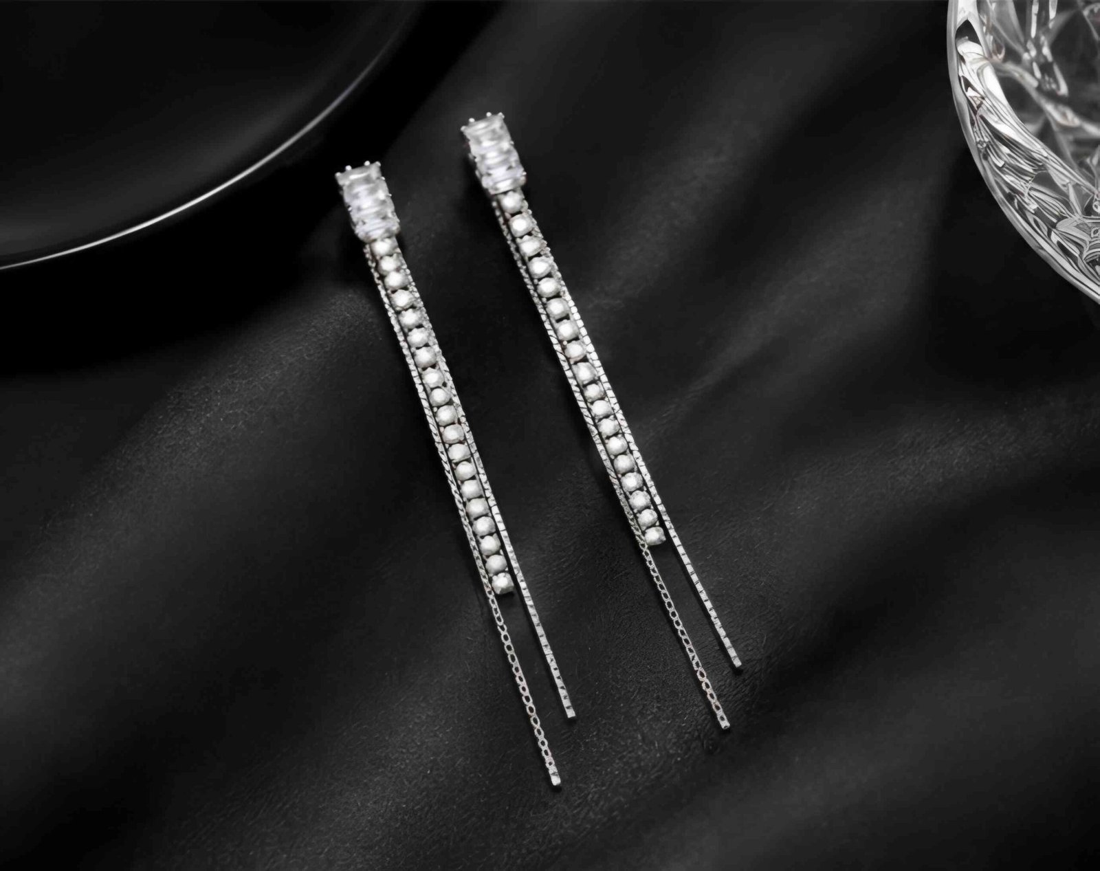 Crystal Veil Diamond Earrings - Image 3