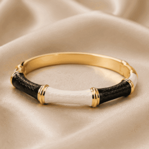​Aura Contrast Sculptural Gold Cuff Bangles