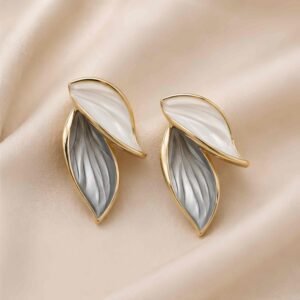 Silver Mist Leaf Earrings