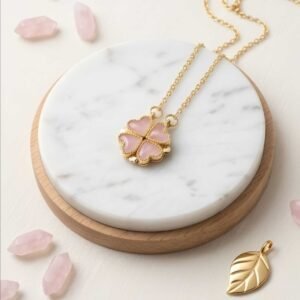 Blushing Convertible Heart-to-Clover Necklace