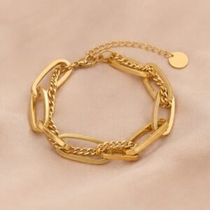 Dual-Layer Hybrid Gold Chain Bracelet
