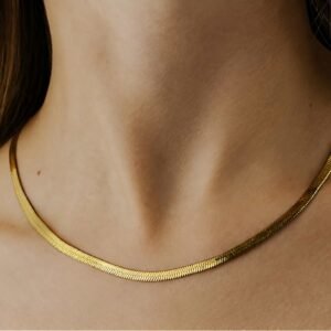 Classic Herringbone Gold Necklace